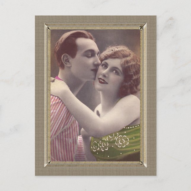 Romantic Couple - sweet kisses Postcard (Front)