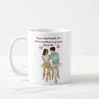 Romantic Couple Together - Vintage Minimalist Retr Coffee Mug