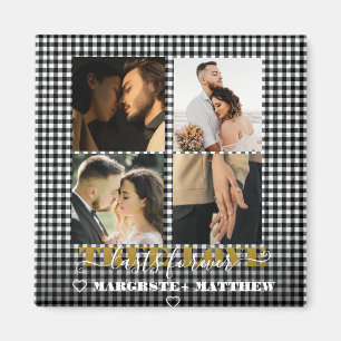 Romantic Couple True Love 4 Photo & Quote Magnet
