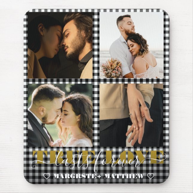 Romantic Couple True Love 4 Photo & Quote  Mouse Mat (Front)