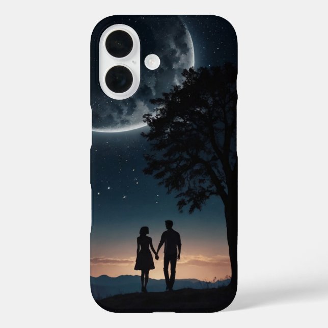 Romantic Couple Under Moon Case-Mate iPhone Case (Back)