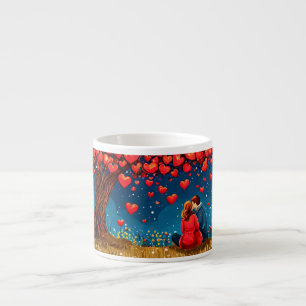 🌳 Romantic Couple Under Tree Silhouette ✨ Cosy 💞 Espresso Cup