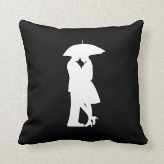 Romantic Couple Under Umbrella Pillow