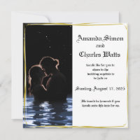 Romantic Couple Water Save the Date
