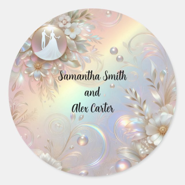 Romantic Couple Wedding Stickers (Front)