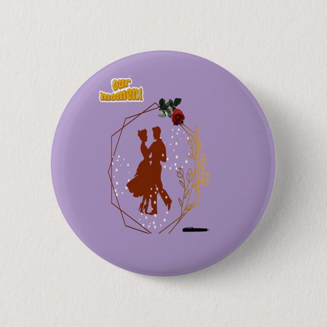 Romantic couples dancing together Classic deisgn 6 Cm Round Badge (Front)