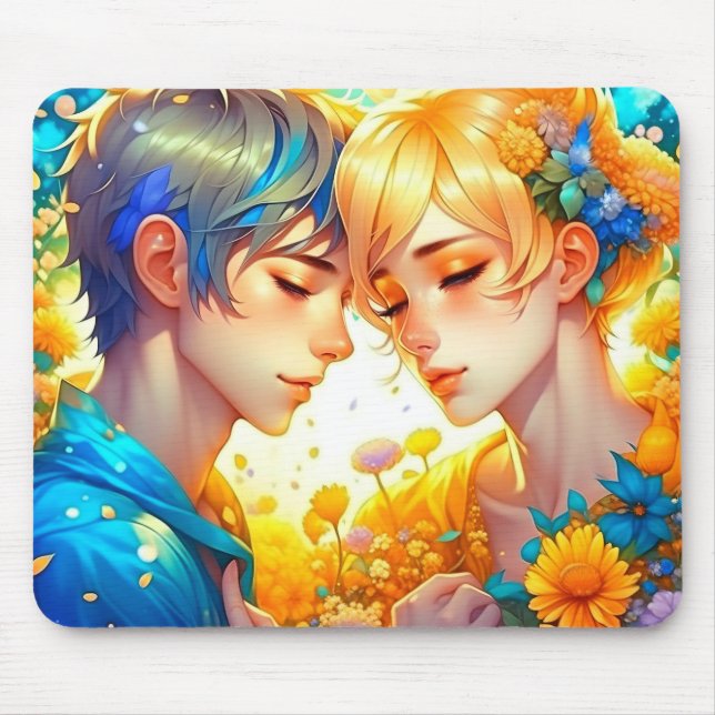Romantic Couple's Gift |  Anime Boy and Girl Mouse Mat (Front)