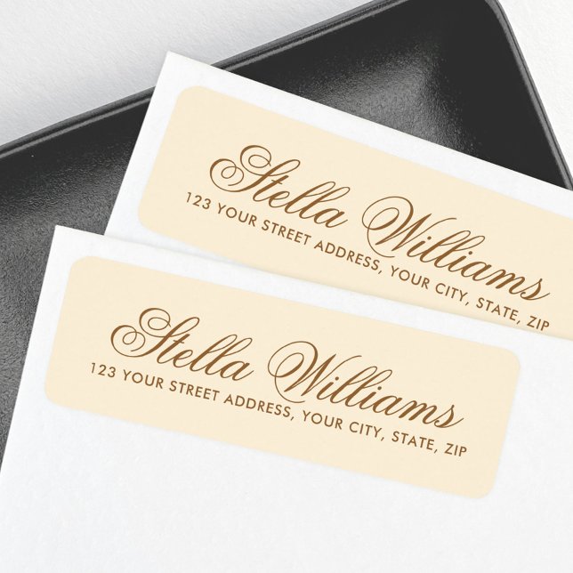 Romantic cream colored calligraphy script address (Creator Uploaded)