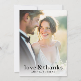 Romantic Cream Elegant Photo Thank You Card