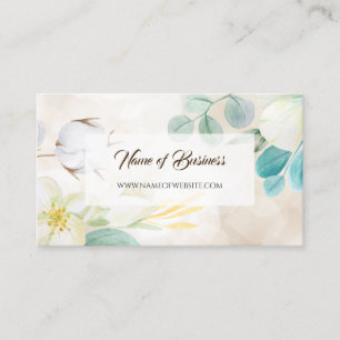 Romantic Cream Floral Elegant Website Boutique Business Card