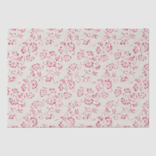 Romantic Cream Pink Glitter Floral Wedding Tissue Paper