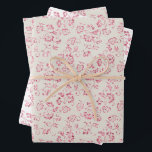 Romantic Cream Pink Glitter Floral Wedding Wrapping Paper Sheet<br><div class="desc">Romantic Pink Cream Glitter Floral Personalised Names Wedding or Bridal Shower</div>