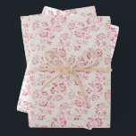 Romantic Cream Pink Glitter Floral Wedding Wrapping Paper Sheet<br><div class="desc">Romantic Pink Cream Glitter Floral Personalised Names Wedding or Bridal Shower</div>