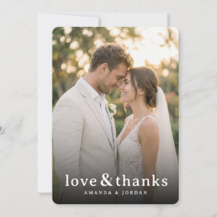 Romantic Creamy Minimalist Photo Thank You Card