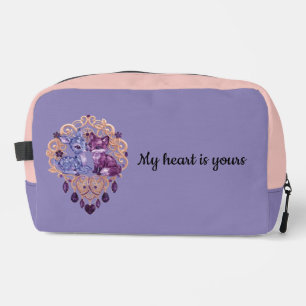 Romantic Crystal Animals Custom Couple Dopp Kit