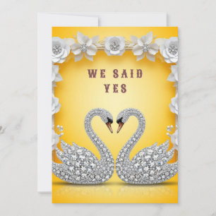 🌸 Romantic Crystal Swan Mirror Composition 💖 Invitation
