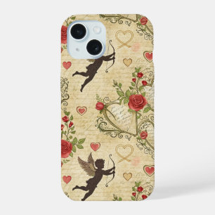 Romantic Cupid Victorian Calligraphy Valentine iPhone 15 Case