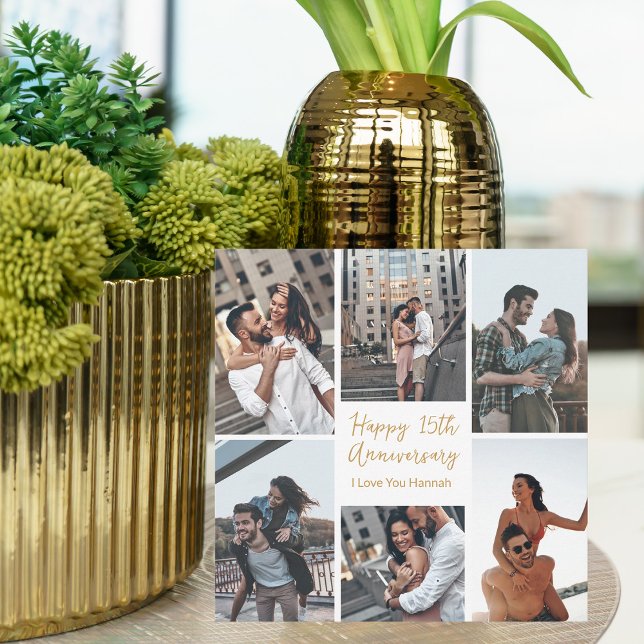 Romantic Custom Anniversary Photo Collage Card (Creator Uploaded)