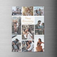 Romantic Custom Anniversary Photo Collage Magnet