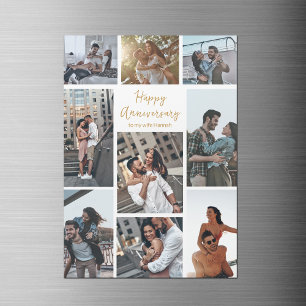Romantic Custom Anniversary Photo Collage Magnet