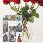 Romantic Custom Anniversary Photo Collage Modern Card<br><div class="desc">Chic customisable photo collage card for your husband,  wife,  girlfriend,  or boyfriend on your anniversary. Add 9 of your favourite relationship,  engagement,  or wedding photos and order these custom cards for your besties as a romantic gift for your partner. A beautiful personalised card full of memories.</div>