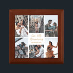 Romantic Custom Couple Photo Collage Anniversary Gift Box<br><div class="desc">Chic customisable photo collage anniversary gift box for your wife or girlfriend at your celebration of love. Add 6 of your favourite relationship,  engagement,  or wedding photos and order as a romantic present for your partner. A beautiful personalised gift full of memories.</div>