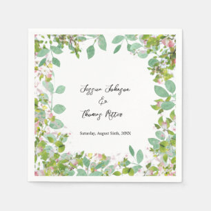 Romantic Custom Eucalyptus Summer Wedding Napkin