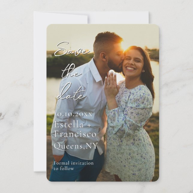 Romantic Custom Photo Save the Date (Front)