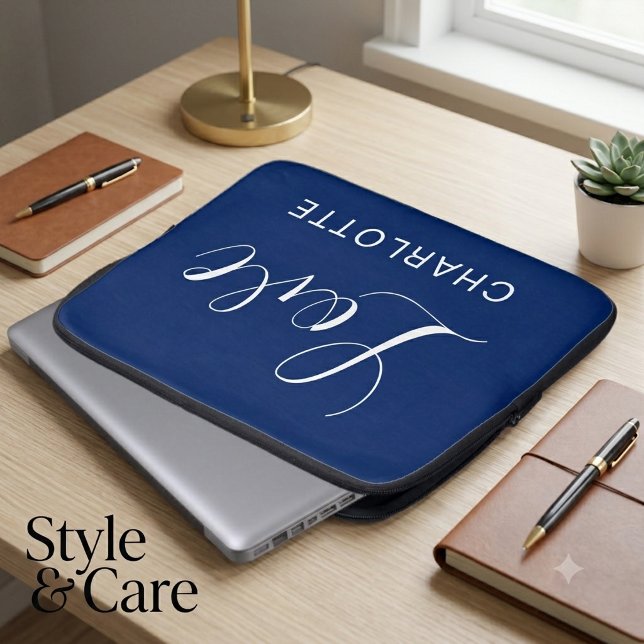 Romantic Custom Script Love Symbol Laptop Sleeve (Romantic Custom Script Love Symbol Laptop Sleeve)