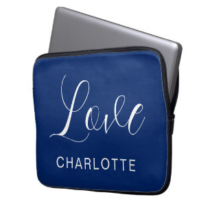 Romantic Custom Script Love Symbol Laptop Sleeve