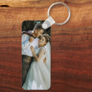 Romantic Custom Wedding Snapshot Keychain