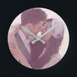 Romantic Customisable Photo Wedding Gift Round Clock<br><div class="desc">Customisable romantic photo wall clock. It's a wonderful wedding gift or anniversary gift idea!</div>