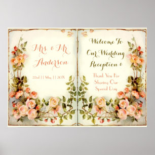 Romantic cute floral poster