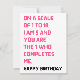Romantic Cute Happy Birthday Card for him & her   