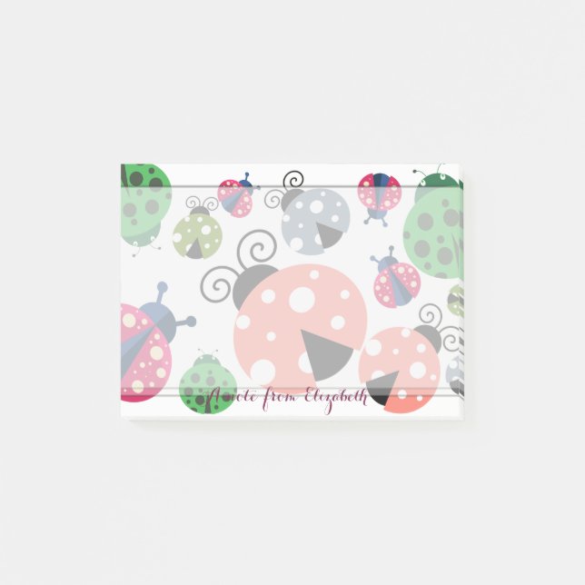 Romantic Cute Lovely  Stylish ,Ladybugs Post-it Notes (Front)