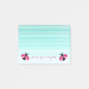 Romantic Cute Lovely Stylish ,Striped,Ladybugs Post-it Notes