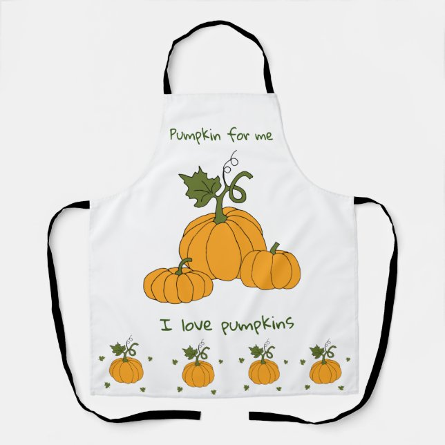 Romantic Cute orange pumpkin harvest    Apron (Front)