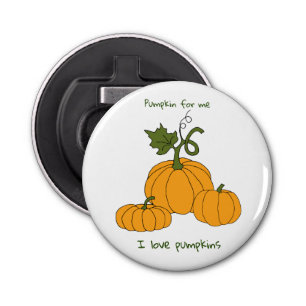 Romantic Cute orange pumpkin harvest Bottle Opener