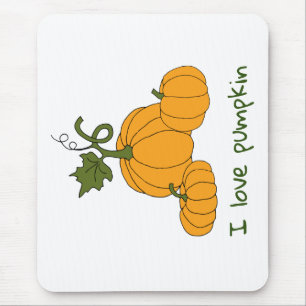 Romantic Cute orange pumpkin harvest Mouse Mat