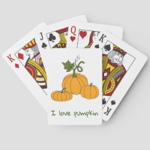 Romantic Cute orange pumpkin harvest      Playing Cards
