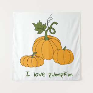 Romantic Cute orange pumpkin harvest Tapestry