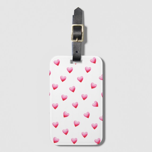 Romantic Cute Red Heart    Luggage Tag (Front Vertical)