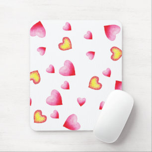 Romantic Cute Red Heart   Mouse Mat
