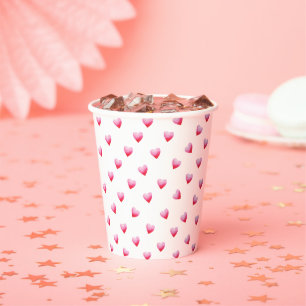 Romantic Cute Red Heart Paper Cups