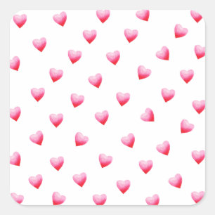 Romantic Cute Red Heart     Square Sticker