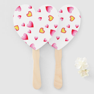 Romantic Cute Red Heart Valentine's Day Hand Fan
