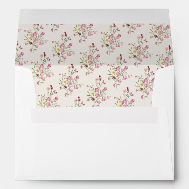 romantic dainty floral arch spring garden wedding envelope (Back (Bottom))