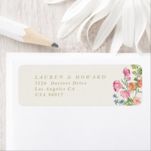 romantic dainty floral Wedding Return Address