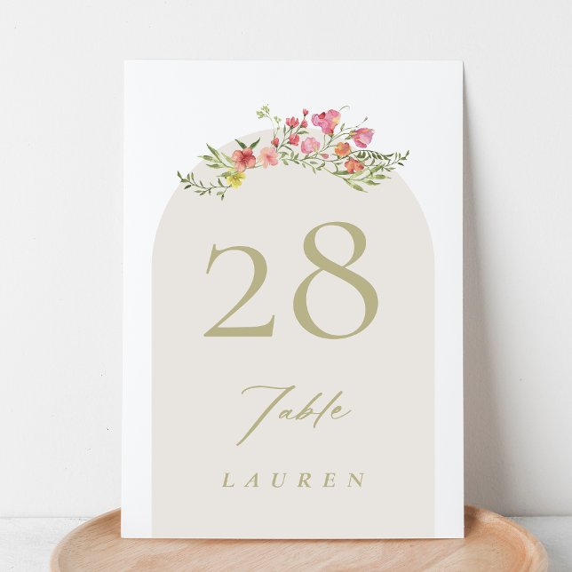 romantic dainty florals spring garden wedding table number (Creator Uploaded)