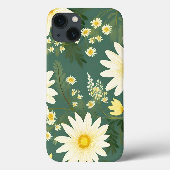 Romantic Daisies On Green Case-Mate iPhone Case (Back)